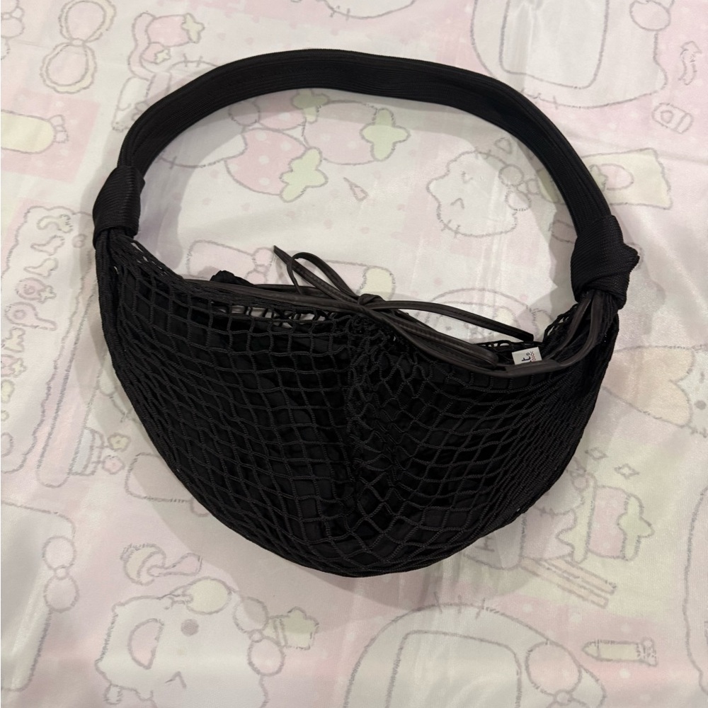 Lemaire Black Mesh Shoulder Bag with Headband Strap